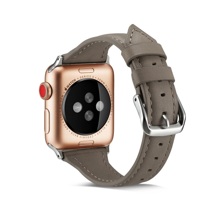 Frendorf | Für Apple Watch 5/4 40mm & 3/2/1 38mm Dünnes Lederarmband (Grau)