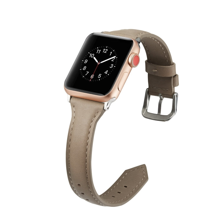 Frendorf | Für Apple Watch 5/4 40mm & 3/2/1 38mm Dünnes Lederarmband (Grau)