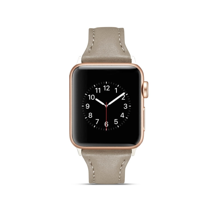Frendorf | Für Apple Watch 5/4 40mm & 3/2/1 38mm Dünnes Lederarmband (Grau)