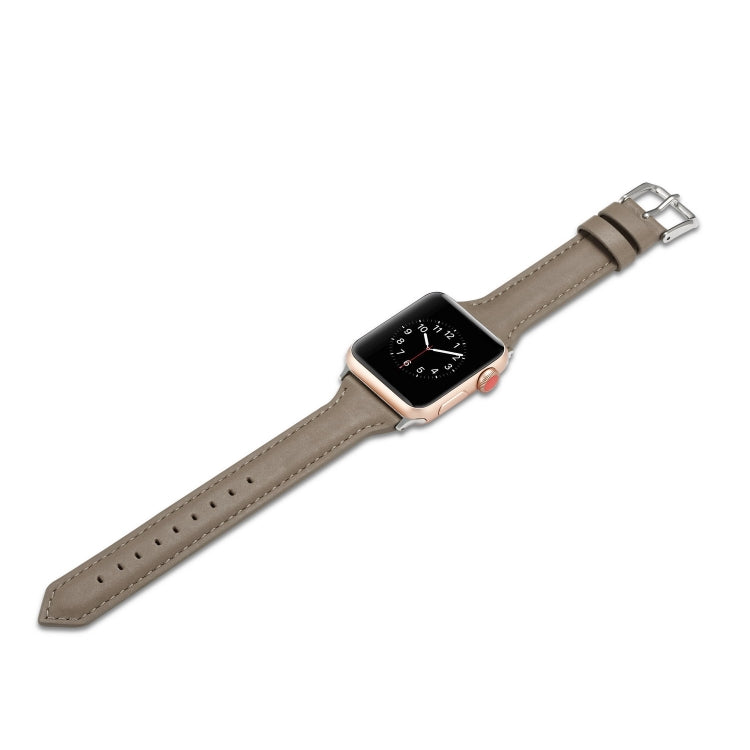 Frendorf | Für Apple Watch 5/4 40mm & 3/2/1 38mm Dünnes Lederarmband (Grau)