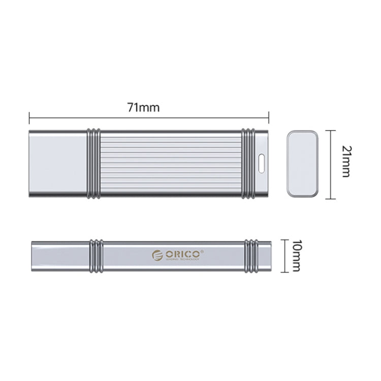Frendorf | ORICO 64GB USB-A USB3.2 Gen1 USB Flash Drive, Read 260MB/s, Write 50MB/s (Silber)