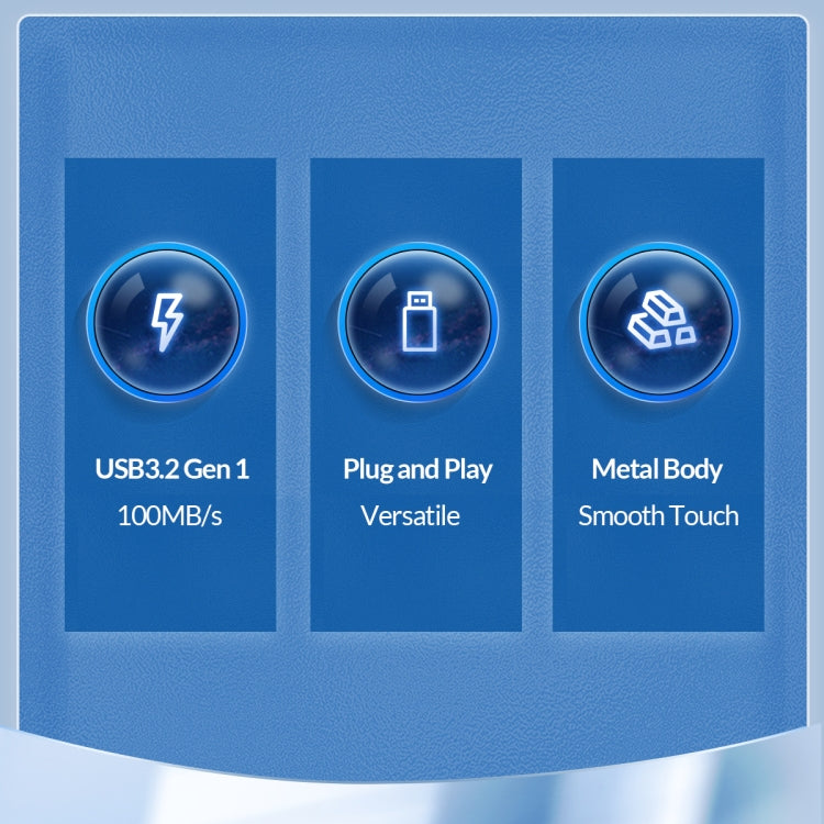 Frendorf | ORICO 64GB USB-A USB3.2 Gen1 USB Flash Drive, Read 260MB/s, Write 50MB/s (Silber)