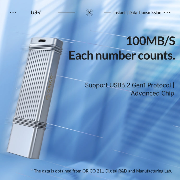 Frendorf | ORICO 64GB USB-A USB3.2 Gen1 USB Flash Drive, Read 260MB/s, Write 50MB/s (Silber)