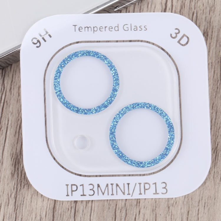 Frendorf | Für iPhone 14 Plus Glitter Ring Gehärtetes Glas Kameralinse Film (Blau)