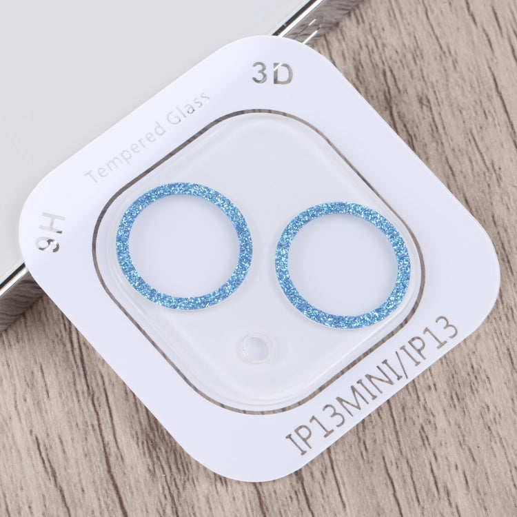 Frendorf | Für iPhone 14 Plus Glitter Ring Gehärtetes Glas Kameralinse Film (Blau)