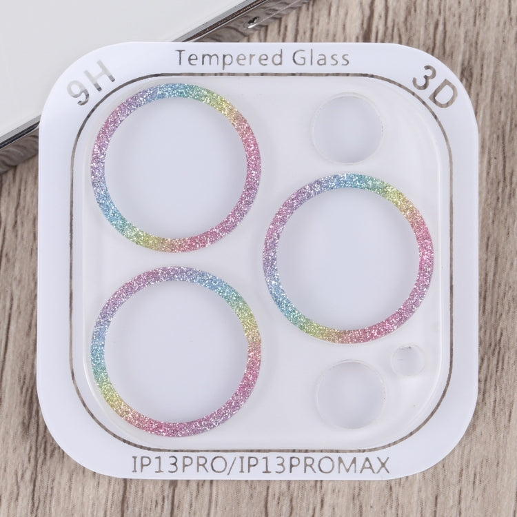 Frendorf | Für iPhone 14 Pro Glitzer Ring Gehärtetes Glas Kameraobjektivfolie (Bunt)