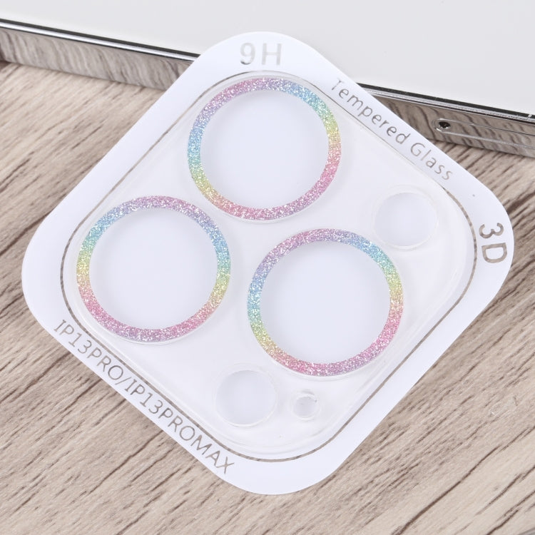 Frendorf | Für iPhone 14 Pro Glitzer Ring Gehärtetes Glas Kameraobjektivfolie (Bunt)