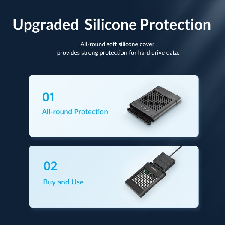 Frendorf | ORICO UTS1 USB 2.0 2.5-Zoll SATA HDD-Adapter mit Silikonhülle, Kabellänge: 0,3 m