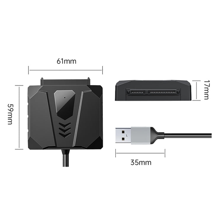 Frendorf | ORICO UTS2 USB 2.0 2.5-Zoll SATA HDD-Adapter mit Silikonhülle, Kabellänge: 0,5 m