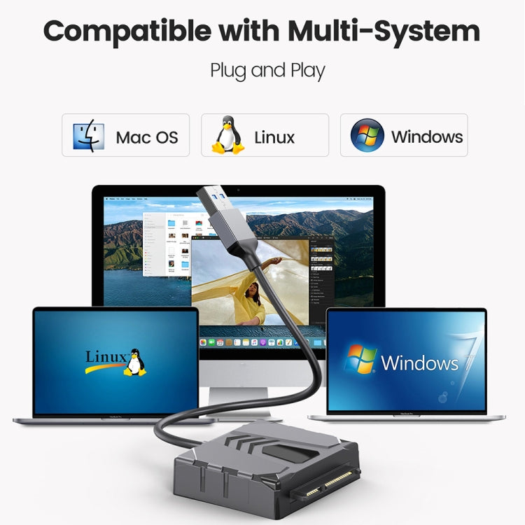 Frendorf | ORICO UTS2 USB 3.0 2.5-Zoll SATA HDD Adapter mit 12V 2A Netzteil, Kabellänge: 0,3m (AU-Stecker)