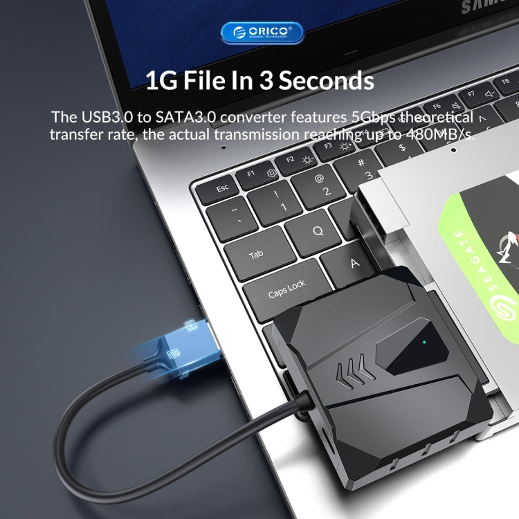 Frendorf | ORICO UTS2 USB 3.0 2,5-Zoll SATA HDD Adapter mit 12V 2A Netzadapter, Kabellänge: 1m (EU-Stecker)