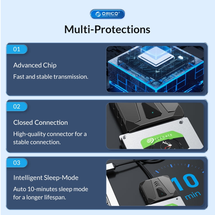Frendorf | ORICO UTS2 USB 3.0 2,5-Zoll SATA HDD Adapter mit 12V 2A Netzadapter, Kabellänge: 1m (EU-Stecker)