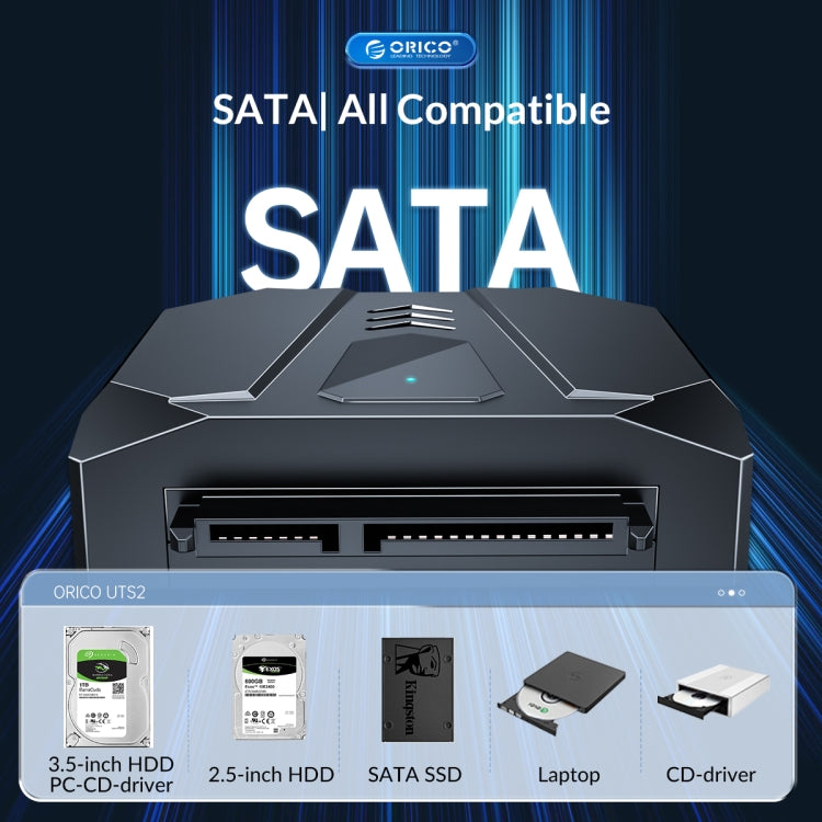 Frendorf | ORICO UTS2 USB 3.0 2,5-Zoll SATA HDD Adapter mit 12V 2A Netzadapter, Kabellänge: 1m (EU-Stecker)