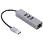 Frendorf | SL-030 USB zu Gigabit Ethernet RJ45 & 3 x USB 3.0 Adapter Konverter HUB(Grau)