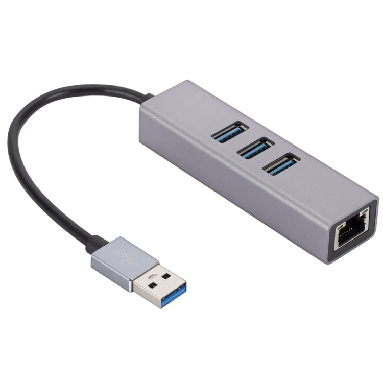 Frendorf | SL-030 USB zu Gigabit Ethernet RJ45 & 3 x USB 3.0 Adapter Konverter HUB(Grau)