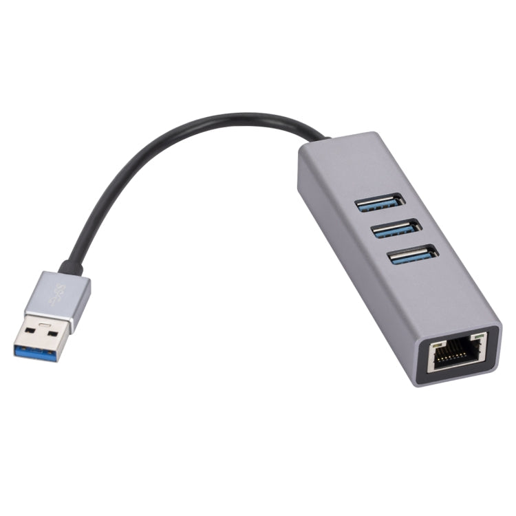Frendorf | SL-030 USB zu Gigabit Ethernet RJ45 & 3 x USB 3.0 Adapter Konverter HUB(Grau)