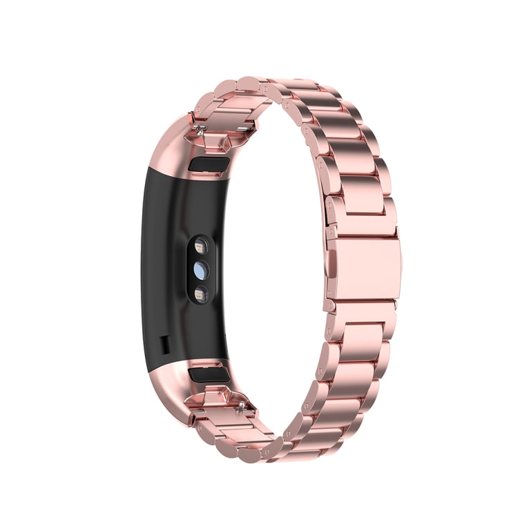 Frendorf | Für Huawei Band 4 Pro (TER-B29S) / Band 3 Pro (TER-B29) / Band 3 (TER-B09) Drei Perlen Stahl Handgelenkarmband Uhrband (Rosa Pink)