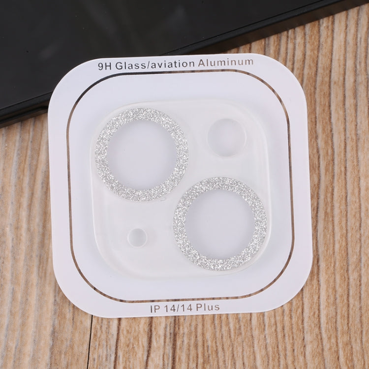 Frendorf | Für iPhone 14 / 14 Plus Gehärtetes Glas Glitzer CD Textur Rückkamera Film (Silber)