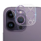 Frendorf | Für iPhone 14 Pro Max / 14 Pro Gehärtetes Glas Glitzer CD Textur Rückkamera Film (Lila)