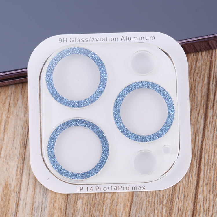 Frendorf | Für iPhone 14 Pro Max / 14 Pro Gehärtetes Glas Glitzer CD Textur Rückkamera Film (Blau)