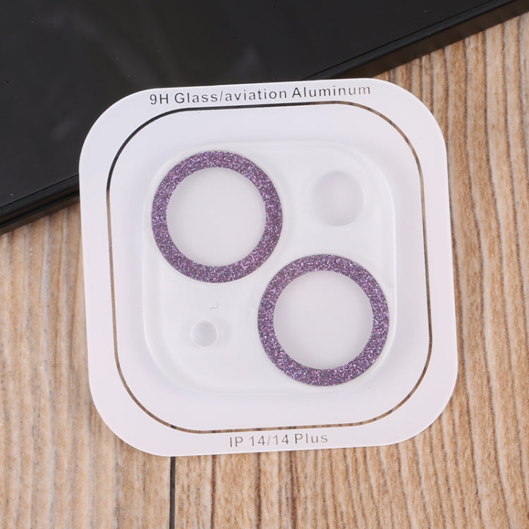 Frendorf | Für iPhone 14 / 14 Plus 50 Stück Gehärtetes Glas Glitzer CD Textur Rückkamera Film (Lila)