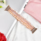 Frendorf | Für Apple Watch 5 & 4 40mm / 3 & 2 & 1 38mm Perlen-Kristall-Uhrenarmband (Perle + pinker Kristall)