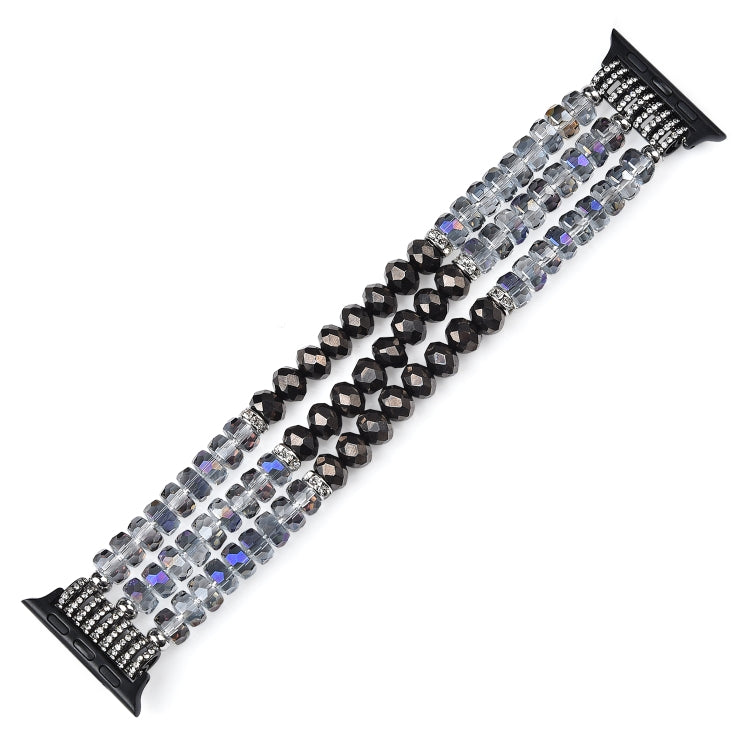 Frendorf | Für Apple Watch 5 & 4 40mm / 3 & 2 & 1 38mm Perlenkristall-Uhrenarmband (Kristallgrau)