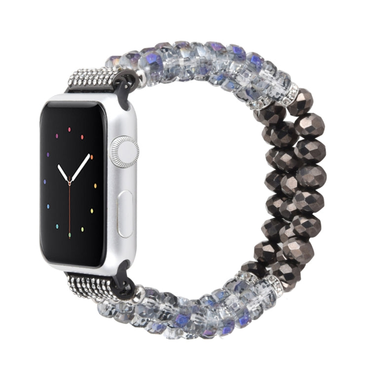 Frendorf | Für Apple Watch 5 & 4 40mm / 3 & 2 & 1 38mm Perlenkristall-Uhrenarmband (Kristallgrau)