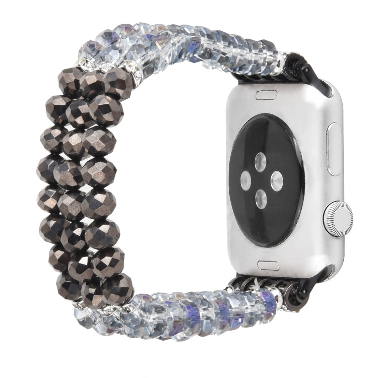 Frendorf | Für Apple Watch 5 & 4 40mm / 3 & 2 & 1 38mm Perlenkristall-Uhrenarmband (Kristallgrau)