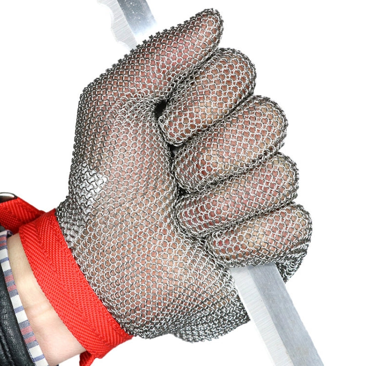Frendorf | 304 Edelstahl 5 Finger Stahlring Anti-Schneid Arbeitschutz Handschuhe, Größe:XS