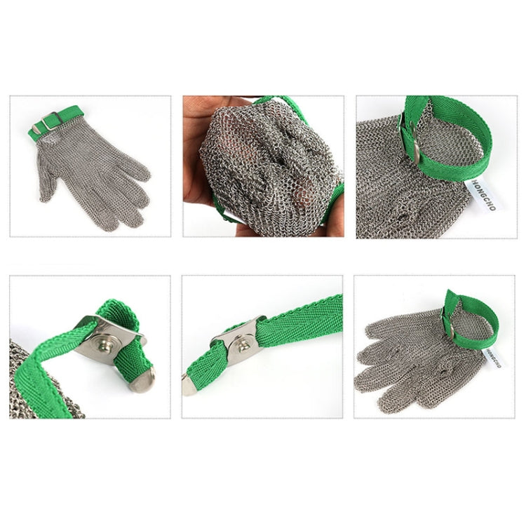 Frendorf | 304 Edelstahl 5 Finger Stahlring Anti-Schneid Arbeitschutz Handschuhe, Größe:XS