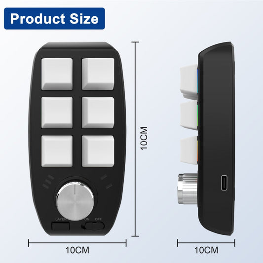 Frendorf | Bluetooth Wireless RGB Custom Mechanical Keyboard 6 Tasten 1 Knopf Programmierung Gaming Keypad (Weiß)