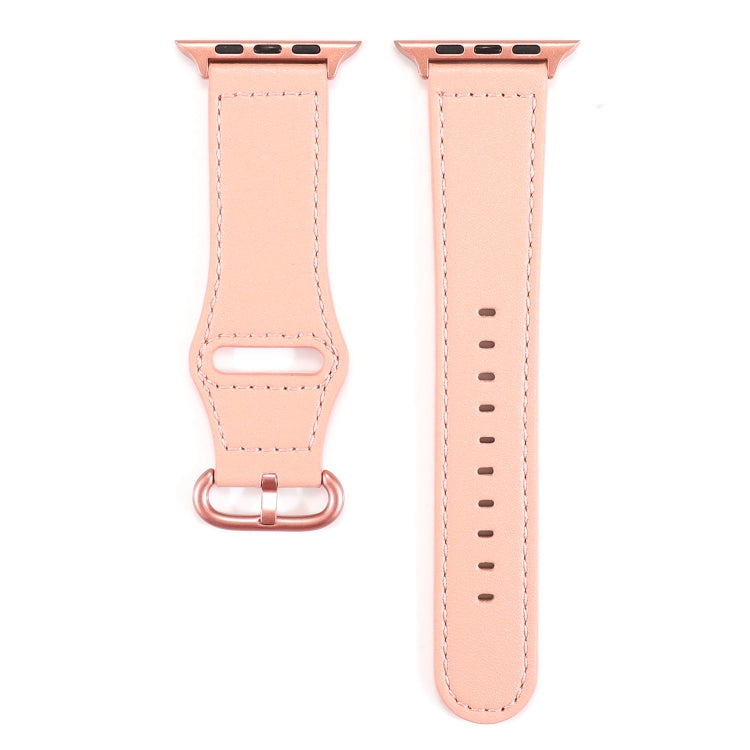 Frendorf | Für Apple Watch Serie 7 41mm / 6 & SE & 5 & 4 40mm / 3 & 2 & 1 38mm Einfarbiges Echtes Leder Armband (Rosa)