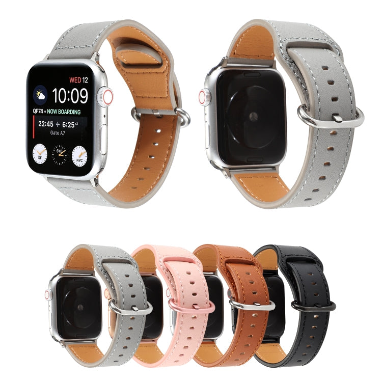 Frendorf | Für Apple Watch Serie 7 41mm / 6 & SE & 5 & 4 40mm / 3 & 2 & 1 38mm Einfarbiges Echtes Leder Armband (Rosa)