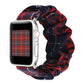 Frerndorf | Für Apple Watch Series 9&8&7 41mm / SE 3&SE 2&6&SE&5&4 40mm / 3&2&1 38mm Stoff + Edelstahl Haar Ring Uhrband (Rot Blau Gitter)