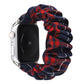 Frerndorf | Für Apple Watch Series 9&8&7 41mm / SE 3&SE 2&6&SE&5&4 40mm / 3&2&1 38mm Stoff + Edelstahl Haar Ring Uhrband (Rot Blau Gitter)