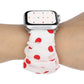Frendorf | Für Apple Watch Series 7 41mm / 6 & SE & 5 & 4 40mm / 3 & 2 & 1 38mm Stoff + Edelstahl-Haarring-Uhrenband (Roter Punkt)