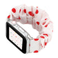 Frendorf | Für Apple Watch Series 7 41mm / 6 & SE & 5 & 4 40mm / 3 & 2 & 1 38mm Stoff + Edelstahl-Haarring-Uhrenband (Roter Punkt)
