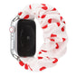 Frendorf | Für Apple Watch Series 7 41mm / 6 & SE & 5 & 4 40mm / 3 & 2 & 1 38mm Stoff + Edelstahl-Haarring-Uhrenband (Roter Punkt)