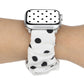 Frendorf | Für Apple Watch Series 7 41mm / 6 & SE & 5 & 4 40mm / 3 & 2 & 1 38mm Stoff + Edelstahl Haar Ring Armband (Weiße Stelle)