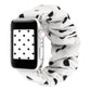 Frendorf | Für Apple Watch Series 7 41mm / 6 & SE & 5 & 4 40mm / 3 & 2 & 1 38mm Stoff + Edelstahl Haar Ring Armband (Weiße Stelle)