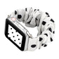 Frendorf | Für Apple Watch Series 7 41mm / 6 & SE & 5 & 4 40mm / 3 & 2 & 1 38mm Stoff + Edelstahl Haar Ring Armband (Weiße Stelle)