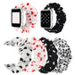 Frendorf | Für Apple Watch Series 7 41mm / 6 & SE & 5 & 4 40mm / 3 & 2 & 1 38mm Stoff + Edelstahl Haar Ring Armband (Weiße Stelle)
