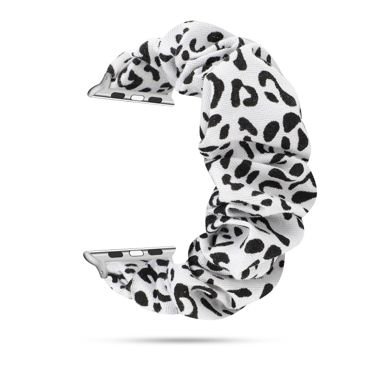 Frendorf | Für Apple Watch Series 7 45mm / 6 & SE & 5 & 4 44mm / 3 & 2 & 1 42mm Stoff + Edelstahl Haar Ring Uhrband (Spot)