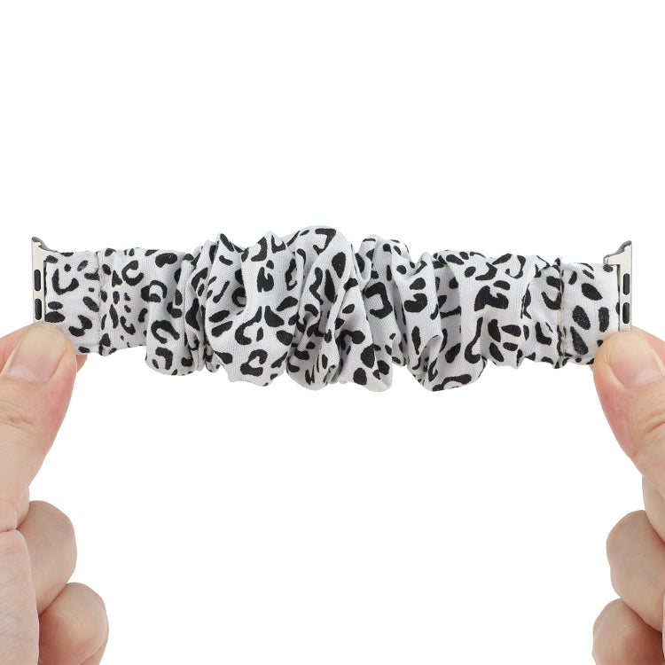 Frendorf | Für Apple Watch Series 7 45mm / 6 & SE & 5 & 4 44mm / 3 & 2 & 1 42mm Stoff + Edelstahl Haar Ring Uhrband (Spot)