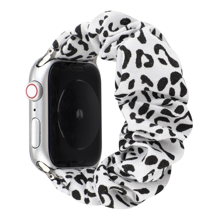 Frendorf | Für Apple Watch Series 7 45mm / 6 & SE & 5 & 4 44mm / 3 & 2 & 1 42mm Stoff + Edelstahl Haar Ring Uhrband (Spot)