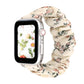 Frerndorf | Für Apple Watch Series 9&8&7 41mm / SE 3&SE 2&6&SE&5&4 40mm / 3&2&1 38mm Stoff + Edelstahl Haarring Uhrband (Blumen 2)