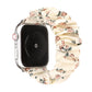 Frerndorf | Für Apple Watch Series 9&8&7 41mm / SE 3&SE 2&6&SE&5&4 40mm / 3&2&1 38mm Stoff + Edelstahl Haarring Uhrband (Blumen 2)