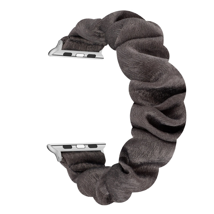 Frendorf | Für Apple Watch Series 7 41mm / 6 & SE & 5 & 4 40mm / 3 & 2 & 1 38mm Stoff + Edelstahl-Haar-Ring-Uhrenarmband (Grau)