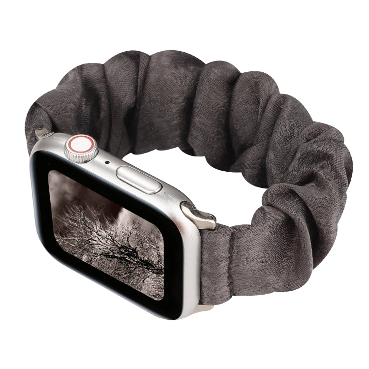 Frendorf | Für Apple Watch Series 7 41mm / 6 & SE & 5 & 4 40mm / 3 & 2 & 1 38mm Stoff + Edelstahl-Haar-Ring-Uhrenarmband (Grau)
